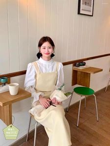 Werkjurken Gkyocq Spring Women Three Piece Sets Elegant Flare Sleeve White Shirt Vest Tops Hoge Taille Lange rok Dongdaemun Outfit