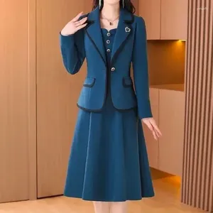 Werk jurken insozkdg lente tweedelige kleding set vrouwen blazer jas Vest vrouwelijk Koreaans Koreaans mode slanke elegant kantoorpak