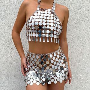 Werk Jurken Lacteo Sexy Pailletten Camis Halter Body Ketting Voor Vrouwen Vrouwelijke Mode Hol Rok Bikini Beha Sieraden Groothandel