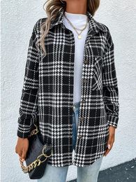 Werkjurken LiTi Blazer Dames Jas Jas Kleding Herfst 2023 Casual Veelzijdige Mode Plaid Lange Mouw