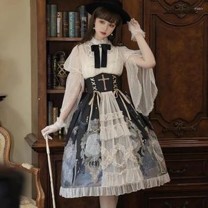 Werkjurken MAGOGO 2 STUKS Lolitapak Origineel Ontwerp Vlinderklok Shirt Rok Dames Dagelijks Elegant Retro Set