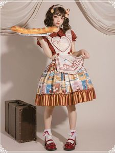 Robes de travail MAGOGO 3 pièces costume Lolita doux mignon pour les filles chemise tablier SK jupe ensemble doux soeurs rétro vêtements de fête quotidiens