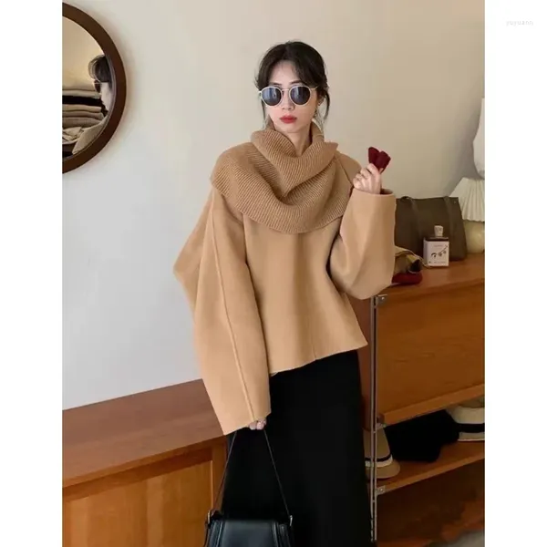 Vestidos de trabajo Miiiix Moda coreana Pequeño café fragante Chaqueta de lana de color Otoño Falda larga negra Conjunto de dos piezas para ropa de mujer