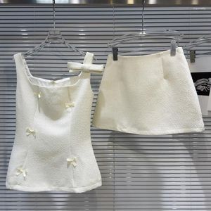 Robes de travail prempomp 2024 Arrivée d'été Arcs sans manches en tweed sans bretelles
