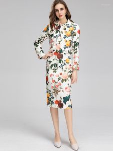 Robes de travail rouge RoosaRosee Twinset classique imprimé floral à manches longues manteau court jupe crayon femmes automne 2023 costume mode ensembles de vacances