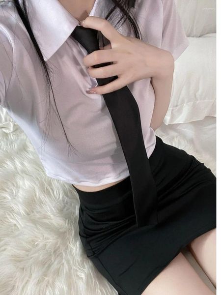 Robes de travail Secrétaire sexy sous-vêtements féminins Charme mature passionné Hollow Out Gentle Solid Tempation Uniforme Set Jirt Z7KV