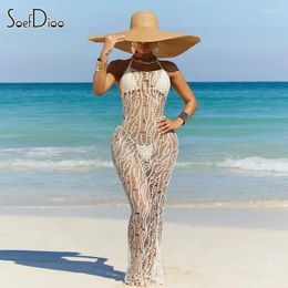 Robes de travail Soefdioo Sexy 3 pièces sets Femme Fashion Bikini Set et couverture de couverture maxi Match de robe maxi 2024 Summer Vacation Beach