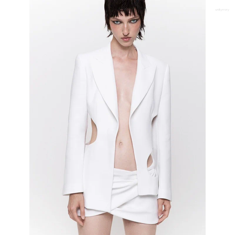 Robes de travail White Two-Piece Suit Ensembles Robe formelle simple et élégante