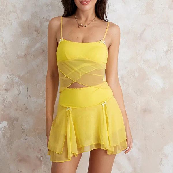 Vestidos de trabajo Mujeres Sets de falda de 2 piezas ropa de verano Possh Poschwork Cami Cami Cami y Set de línea A capas Sexy Club