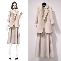 Werk jurken dames tweedelig pak plus size lente zomer Koreaanse versie losse riem suspenders kleden dunne casual 6181720