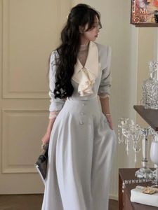 Werkjurken vrouwen elegante a-lijn rok tweedelig set 2024 lente Franse mode korte blazer jassen midi outfits vrouwelijke pakken