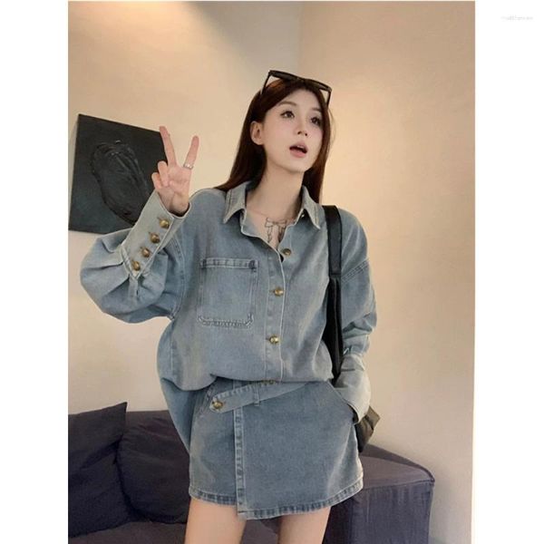 Robes de travail Femmes Spring Summer Fashion Denim costumes