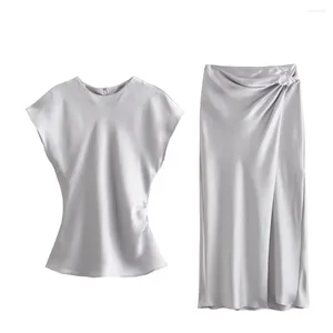 Robes de travail Zach Ailsa 2024 Produit de printemps Texture de la soie de mode pour femmes