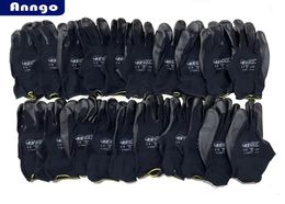 Gants de travail en Nitrile enduits de PU, gants de sécurité pour le travail mécanique, Protection des mains en Nylon et coton, EN388 OEM5330217