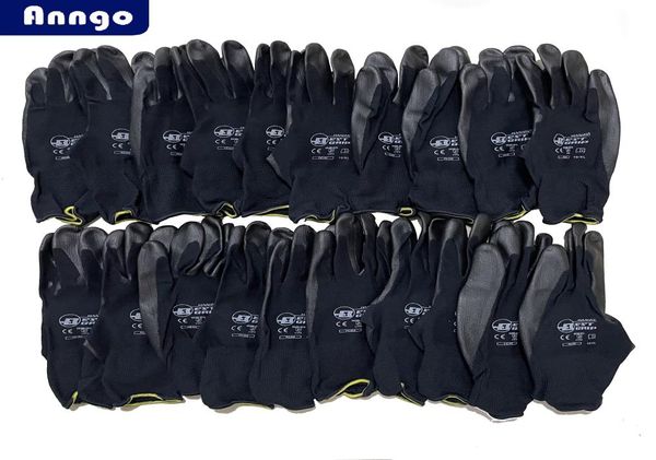 Gants de travail PU revêtu de sécurité en nitrile pour mécanicien de travail en nylon de palmier en nylon en 388 OEM2566053