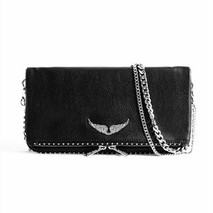 werk Pochette Rock Swing Your Wings herentas dames Zadig Voltaire tote Luxe kettingschoudertas Echt leer Cross body designer handtas zonneschijn clutch b