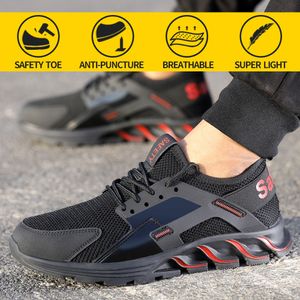 Zapatos de seguridad para el trabajo para hombre, botas transpirables con puntera de acero, zapatillas de construcción suaves antigolpes a prueba de pinchazos para mujer