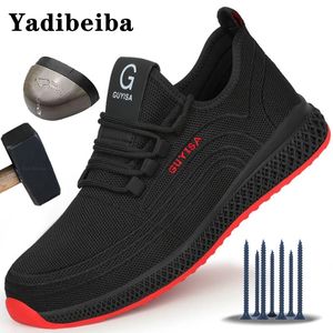 Chaussures de travail hommes femmes baskets de travail bottes à bout en acier respirant chaussures de sécurité légères bottes chaussures indestructibles Anti-crevaison 240228
