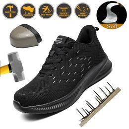 Chaussures de sport de travail en acier toe pour hommes chaussures de sécurité anti-pie