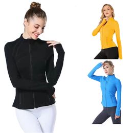 Workout LU-089 Yoga Sport Damesdefine jas Fiess-jas Sport Sneldrogend Activewear Top Effen sweatshirt met rits Sportkleding Heet verkoop 79536 s wear 56795