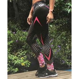 Workout Sporting Elastische Kracht Ademend Fitness Leggings Patroon Digitale Afdrukken Outdoor Sportkleding Skinny voor Dames 210925
