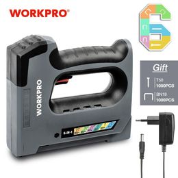 WorkPro 6 In1 3.6V Heavy Duty Staple Gun oplaadbare draadloze tacker voor huisdecoratie renovaties bekleding decoratie 240312