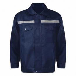 Atelier Uniforme Top pour hommes Vêtements de travail Entrepôt Usine Mécanicien Auto Réparateur Vêtements de travail avec manteau à rayures réfléchissantes K9Zk #