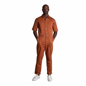 Style de vêtements de travail Col rabattu Costume masculin Costume pour hommes à manches courtes Costumes 2 pièces Fi Blazer Slim Fit Veste + Pantalon X1HK #
