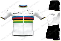 Ropa de ciclismo Quick Step mundial 2021, conjunto de Jersey de ciclismo Julian Alaphilippe, traje de bicicleta de carretera, pantalones cortos con pechera, Maillot Cyclisme7838909