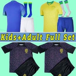 Wereld 2023 2024 Brazilië voetbalshirts MARCELO PELE PAQUETA NERES COUTINHO FIRMINO JESUS VINI JR 23 24 BrasilS voetbalshirt Volledige set volwassen heren kinderen kind doelman