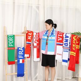 World Club Football Scarf National Team Flag Patroon Banner voetbalwedstrijd Streamer voor voetbalwedstrijd Fans Neck Decor 240426