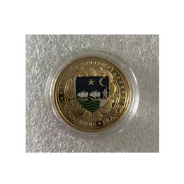 Wereldcultureel erfgoed geschenk herdenkingsmeld munt Franse lettol gouden muntdecoratie.cx
