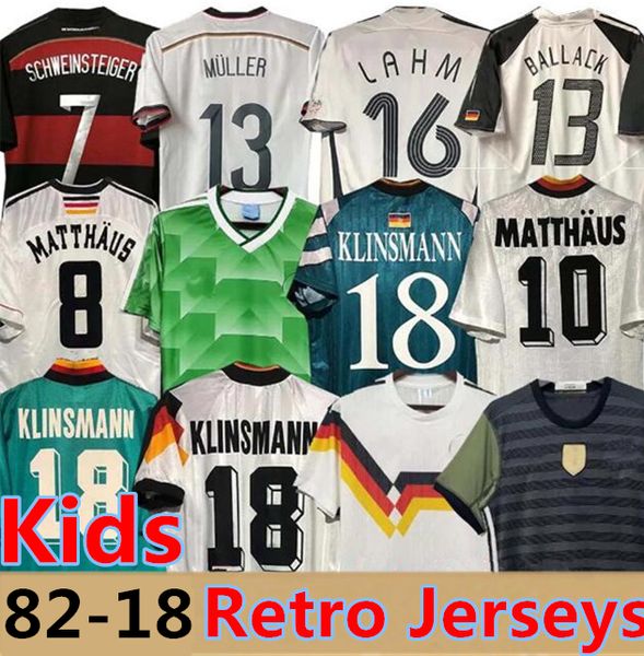 Coupe du monde 1990 1998 1988 1996 Germanys Retro Littbarski Ballack Soccer Jersey Klinsmann 2006 2014 Shirts Kalkbrenner 16 18 enfants Matthaus Hassler Bierhoff Klose