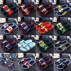 World Cup Football Star Sports Slippers Merk Designer Heren Kleur Afdrukken Zomer Rubber Sandalen Strand Slide Non-Slip Flip Flops Indoor Outdoor Schoenen