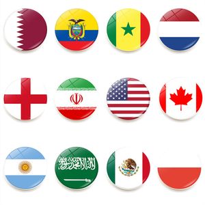 Wereldbeker koelkastmagneten Time Gems Qatar Brazilië Amerikaanse vlag Magnetische sticker Home Decor