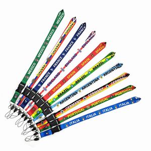 World Cup Lanyard Party Favor Football Team Mobile Phone Strap ID Cards Lanyard Keychain