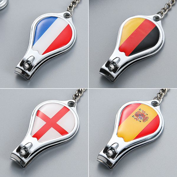 Ouvreurs de la Coupe du monde Football Foothteam Small Gift Flag Pattern Nail Clipper Bottle Ouvreur Keychain Souvenir ZXF7