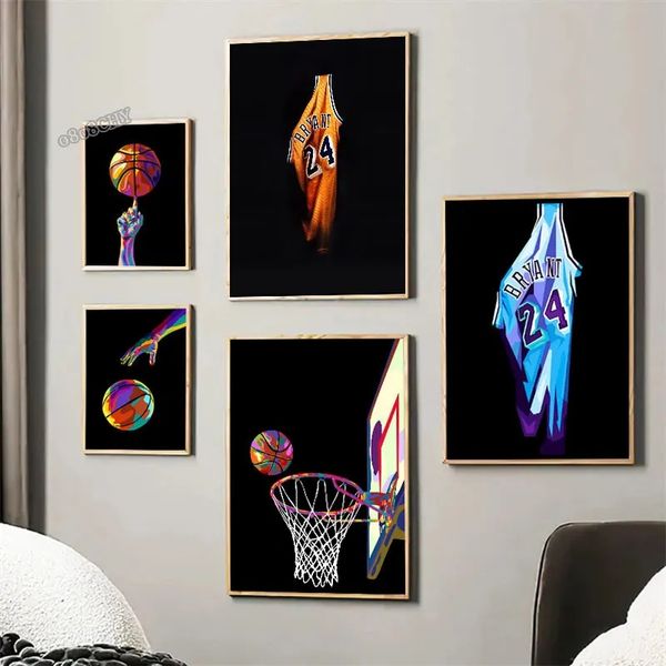 World Famous Basketball Star Toile Peinture Motivation Art Basketball Jersey Affiches et Gravures Moderne Maison Garçon Chambre Décor Mural Cadeau No Frame Wo6