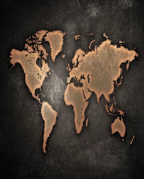Carte du monde affiche d'art en soie noire imprimée 24x36 pouces 60x90cm 01505541225