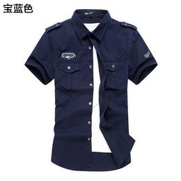 Fans de l'armée allemande de la Seconde Guerre mondiale, chemise de pilotage pour hommes, la Seconde Guerre mondiale Classic A2 Shirt Shirt Workwear Working Alemagne Retro America Dress Shirt