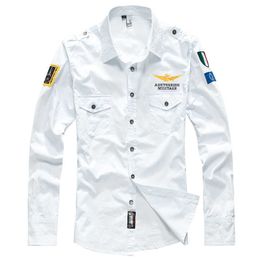 Wereldoorlog II Heren Retro Amerikaans shirt Duitse luchtmachtshirt Heren Mens lange mouwen US Army Lange met lange mouwen shirt Heren 101 Designer Button Up Shirt