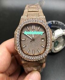 World039s Sells Men039s Boutique Watch Rose Gold Iced Out Diamond Luxury Fashion Montres Threepin Stable Autable Automatique D4605364