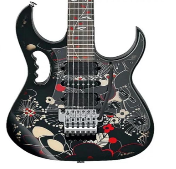 Dans le monde entier FAST SH JEM 77FP2 Motif floral 2 Steve Vai Guitare électrique Arbre de vie incrustation Floyd Rose Tremolo Locking Nut guitar8935077