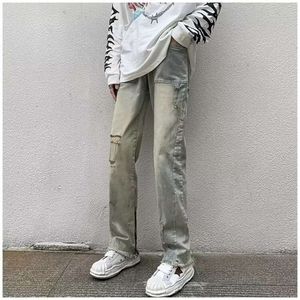 Jeans usées pour hommes, polyvalent pour le printemps et l'été, Pantal Pantalon, Ins Trendy High Street Leggings, NZ503-P50