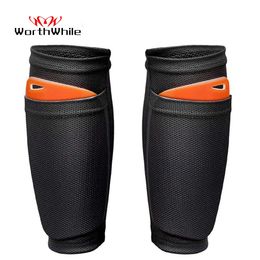 WorthWhile 1 paire de protège-tibias de football pour adolescents chaussettes coussinets boucliers professionnels Legging protège-tibias manches équipement de protection 240124