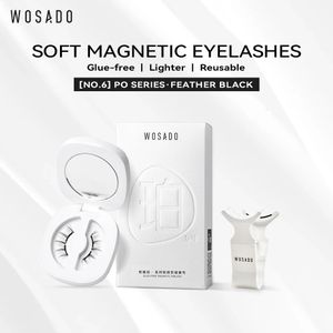 Wosado Magnetic Eyelash No.6 Feater Black Professional Advanced réutilisable SAFE DUPONT 3D Patent False Fairy Romantic Fairy F 240518