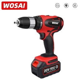 WOSAI 20V Perceuse à main électrique sans fil Batterie au lithium Perceuse électrique sans fil 2 vitesses Perceuse électrique Tournevis Outils électriques 201225