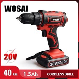 Wosai 20V snareloze boor elektrische schroevendraaier mini draadloze stroom driver dc lithiumion batterij 38 inch 2 snelheid 4,8 y200323