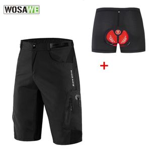 Wosawe Short d'alpinisme pour vélo A Mountain Country Car Ride Ventilation Fivepence In Shorts Downhill Ceinture de taille Caleçon en gel de silice