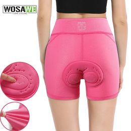 Wosawe Cycling Underwear Women 5D gel Gevlaagde shorts Ademende schokbestendig ondergoed Mountain Bike Panty Mtb Bicycle onderbroek 240516